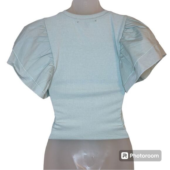Honey & Sparkle Girls Mint Green Ruffle Sleeve Top Size Medium - Picture 2 of 7